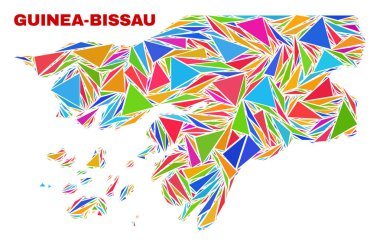 Gine-Bissau Haritası-renk üçgenleri mozaik