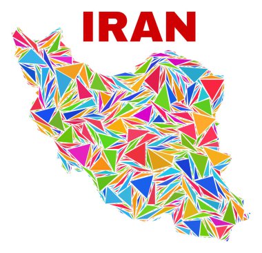 Iran Haritası-renk üçgeni mozaiği