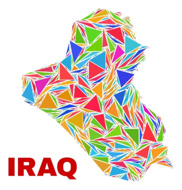 Irak Haritası-renk üçgenler mozaik