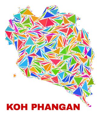 Koh Phangan harita-renk üçgenler mozaik