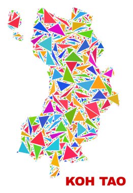 Koh Tao Haritası-mozaik renk üçgenler