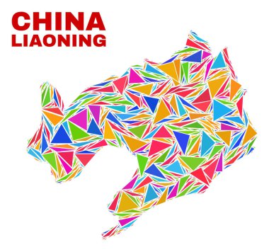 Liaoning Province Haritası-renk üçgenleri mozaik