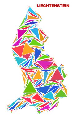 Liechtenstein Haritası-renk üçgenler mozaik