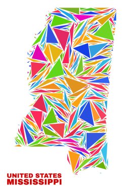 Mississippi State Map - Mosaic of Color Triangles