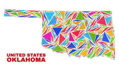 Oklahoma devlet Haritası-mozaik renk üçgenler