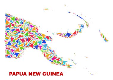 Papua Yeni Gine Haritası-mozaik renk üçgenler