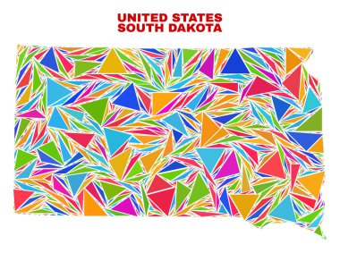 Güney Dakota devlet Haritası-mozaik renk üçgenler