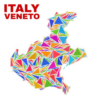 Veneto Bölgesi Haritası-renk üçgenleri mozaik