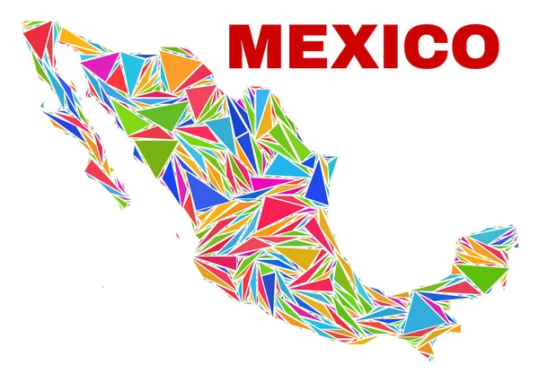 Messico Mappa - Mosaico di triangoli di colore — Vettoriale Stock