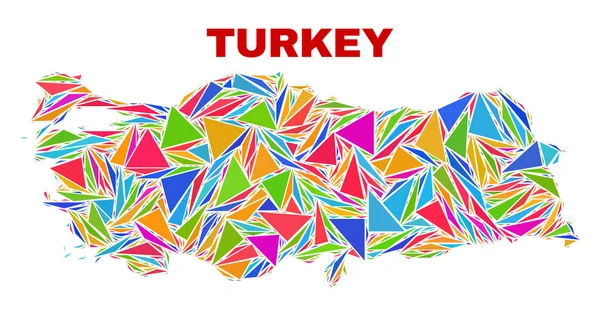 Türkiye Haritası-renk üçgeni mozaiği — Stok Vektör