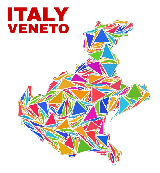 Veneto Bölgesi Haritası-renk üçgenleri mozaik