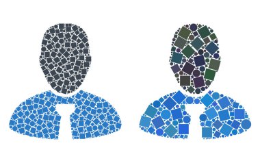 Kare ve çevrelerin patron simgesi kolajlar