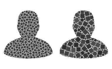 Kare ve çevrelerin Man Icon kolajlar