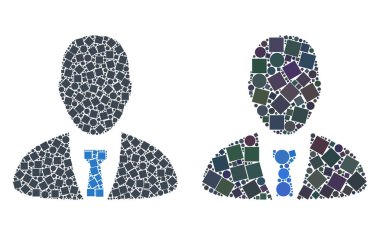 Kare ve çevrelerin yönetici simgesi kolajlar