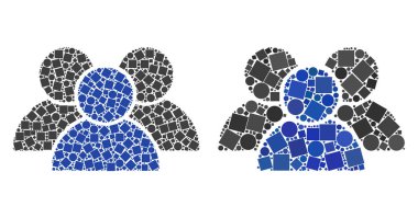 Kullanıcı grubu simgesi kareler ve çevrelerin mozaikleri