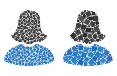 Kare ve çevrelerin kadın simge kolajlar