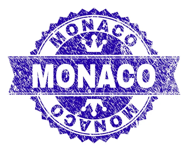 Kurdele ile Çizik Dokulu Monako Damga Mühür — Stok Vektör