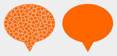 Pikselli ve Düz Vektör Banner Balon Simgesi