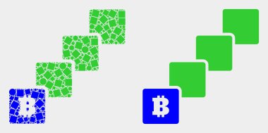 Noktalı ve Düz Vektör Bitcoin Blockchain Simgesi