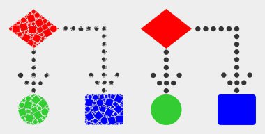 Pikselli ve Düz Vektör Blok Diyagramı Simgesi