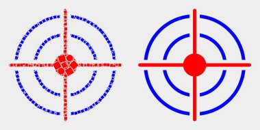 Nokta ve Düz Vektör Bullseye Simgesi