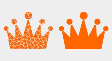 Pikselli ve Düz Vektör Taç Simgesi