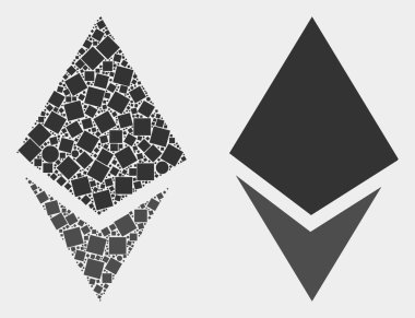 Pikselli ve Düz Vektör Kristal Simgesi