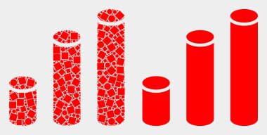 Pikselli ve Düz Vektör Silindir Grafik Simgesi