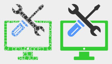 Pikselli ve Düz Vektör Masaüstü Seçenekleri Simgesi