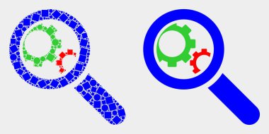 Noktalı ve Düz Vektör Keşfet Dişliler Simgesi