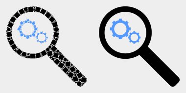 Noktalı ve Düz Vektör Keşfet Dişliler Simgesi