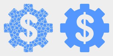 Pikselli ve Düz Vektör Finansal Ayarlar Simgesi