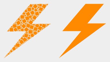 Nokta ve Düz Vektör Flaş Simgesi