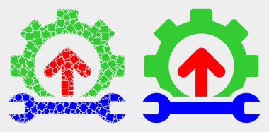 Nokta ve Düz Vektör İleri Dişli Onarım Simgesi