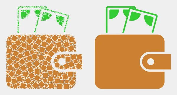 Dotted and Flat Vector Cash Purse Icon