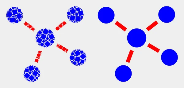 Pixelated i płaski wektor połączenia ikona — Wektor stockowy