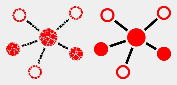 Pictogram voor punt-en platte vector verbindingen — Stockvector