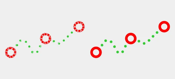 Verpixeltes und flaches Vektordiagramm-Symbol — Stockvektor