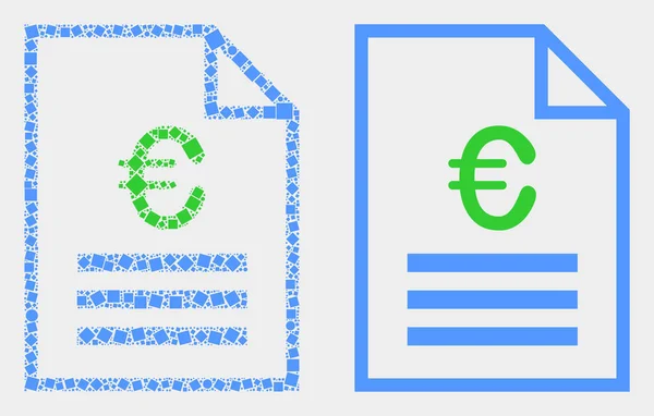 Pixelado y plano Vector Euro Precio Página Icono — Vector de stock