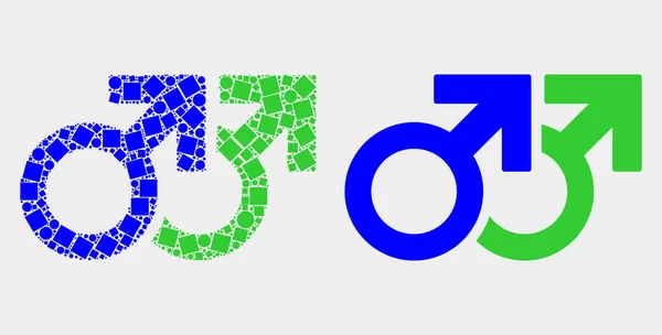 Icône de symbole de paire de gays vectoriels pixellisés et plats — Image vectorielle