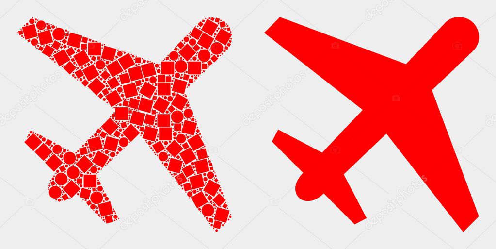 Pixelated and Flat Vector Airplane Icon