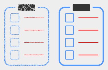 Noktalı ve Düz Vektör Listesi Öğeleri Pad Simgesi