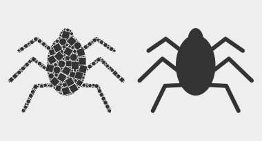 Noktalı ve Düz Vektör Mire Kene Simgesi