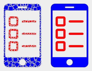Noktalı ve Düz Vektör Mobil Test Öğeleri Simgesi