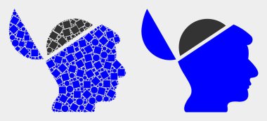 Noktalı ve Düz Vektör Açık Zihin Simgesi