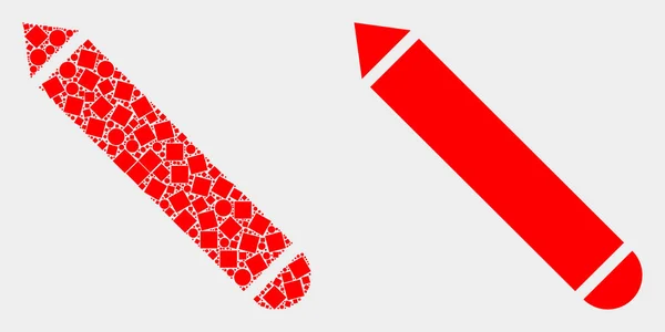 Icono de lápiz vectorial plano y punto — Vector de stock
