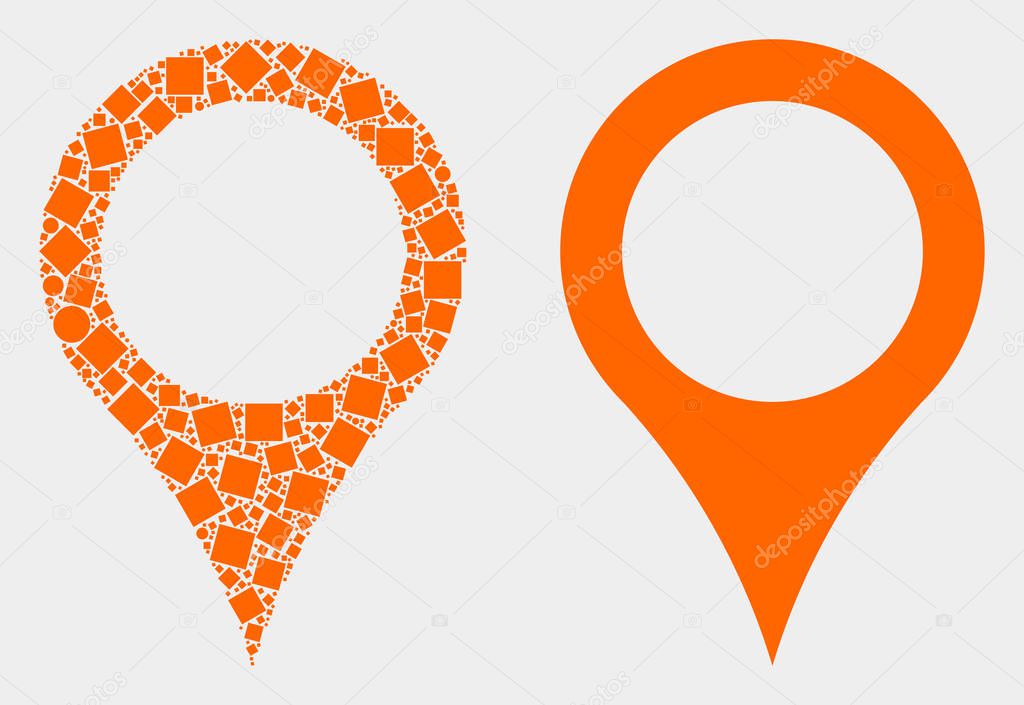 Dotted and Flat Vector Map Pointer Icon
