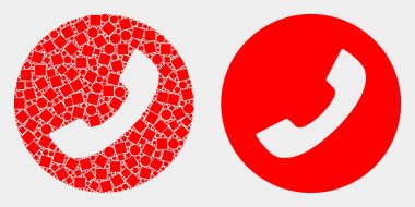 Pikselli ve Düz Vektör Telefon Görüşmesi Simgesi