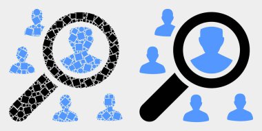 Noktalı ve Düz Vektör Arama Kullanıcıları Simgesi