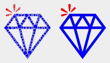 Noktalı ve Düz Vektör Kıvılcım Parlak Simgesi